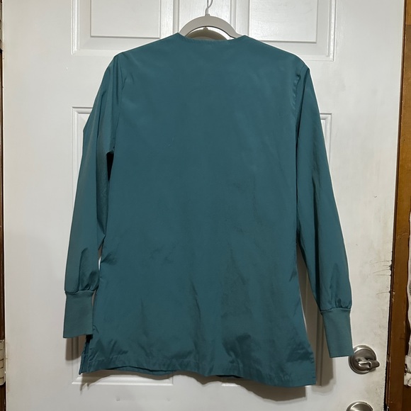 Nu Dimension Stretch Scrub Set – Pea Green Jacket (S) & Pants (S) – EUC - Picture 3 of 8